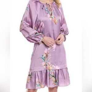 Kobi Halperin Trace Floral Dress Purple Size M READ